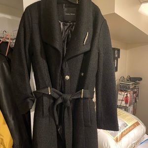 Wool 3/4 coat. Black with gold accents